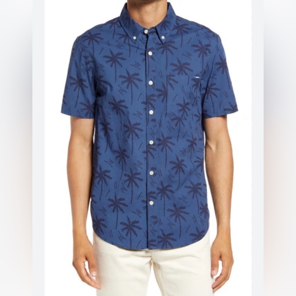 Chubbies The Smooth Operator Soft Stretch Short Sleeve Button Down Shirt Size L